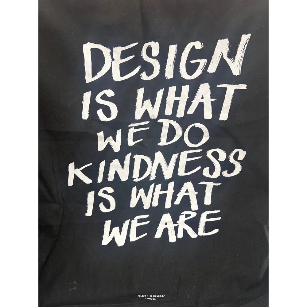 Kurt Geiger London Large Black Canvas Dust Bag Graphic Print 19.5x27 Drawstring - Picture 2 of 6